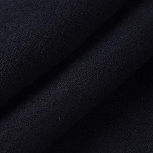 Men Long Trench Coat Long Sleeve Single Breasted Winter Lapel Button Down Jacket Coat Pea Coat Overcoat by Lowprofile Black