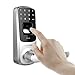 ULTRALOQ UL3 Fingerprint Door Lock (Satin Nickel), 3-in-1 Keyless Entry Door Lock with Keypad and Biometric Fingerprint ID, Electronic Lever Lock Latch Edition