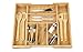 Ybj-ake Expandable Cutlery Tray & Utensils Drawer Organizer for Silverware, Flatware Organizer with 5 Compartments & Kitchen Drawer Storage with Bamboo