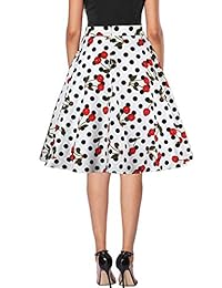 Falda mediana plisada con diseño de círculos