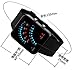 FANMIS 29 LED Sector Blue Red Light Digita Date Black Silicone Strap Men's Women's Wrist Watches