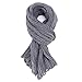 Unisex Warm Mohair Knit Scarf Winter long Shawl Muffler Neckerchief Scarves Gray