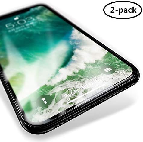 [2-Pack]iPhone X/Xs Tempered Glass Screen Protector - 2.5D 9H Premium Scratch Resistant Protector Film with Installation Kit compatible for iPhone X/Xs [Face ID Full Protective, Support 3D Touch] An.