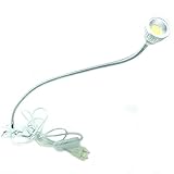 QUANS 5W 3 Colors LED COB Clip on Light 19.68 INCH 50 CM Tube Desk Flexible Table Bed Lamp Work Home Design lighting Silver 110V 220V 85-265VAC with US Plug switch on off 500LM D44