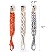Mkono Macrame Baby Pacifier Clips,3 Pack Pacifier Soothies Teething Ring Holder for Boys and Girls Braided Pacifier Leash &Teething Toys-Best Baby Shower Gifts(Orange,Gray,Ivory)