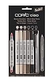 Copic Ciao 5 Plus 1 Warm Grey Tones, Black