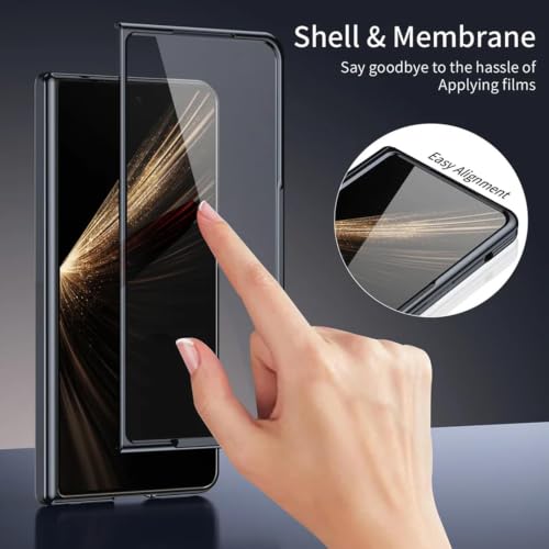 Kequsprk Case Compatible with Honor Magic V3, Lightweight, Ultra-Thin Case with Built-in Screen Protector, Lens and Hinge Protection, Shockproof Magnetic Closure Kickstand Protective Cover, Black