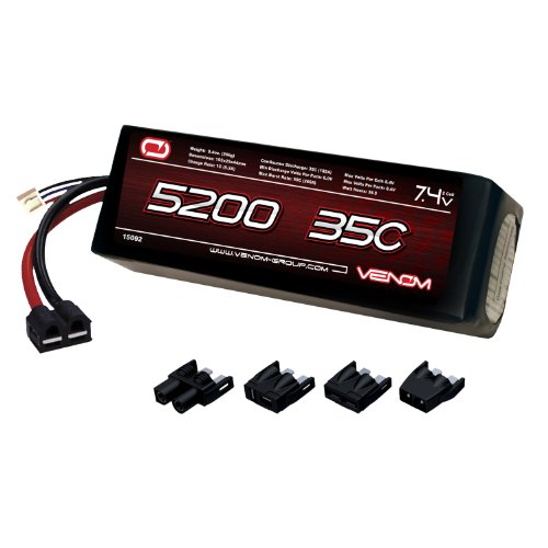 Venom 35C 2S 7.4V 5200mAh LiPo Battery with Universal Plug (EC3/Deans/Traxxas/Tamiya)