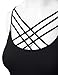 Women's Front Criss Cross Strappy Wirefree Fitness Bralette Tops Black SM
