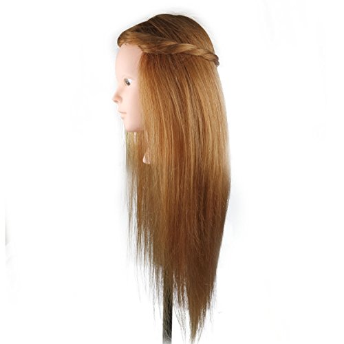 22-24 inches 80% Real Human Hair Hairdressing Cosmetology Mannequin Manikin Training Head - Diana