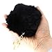 Miraclekoo Cute Rabbit Fur Ball Key Chain Black Pom Pom KeyChain Fluffy Keychain with Plush for Car Keys,Purse,Handbag Bag Decoration