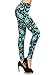 R621-PLUS Aqua Paisley Print Fashion Leggings