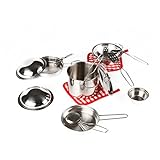 Vidatoy My First Play Kitchen Toys Pretend Cooking Toy Stainless Cookware Playset For Kids