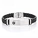 LiFashion LF Mens Stainless Steel Braided Leather Medical Alert Wristband Sos ICE Personalized Customized Medical ID Bracelet Awareness Emergency for Husband Son Boyfriend Grandpa Dad,Engraving