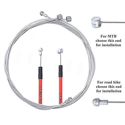 Acekit Bicycle Brake Cable and Housing Set with Cable Ends Caps Buckles for MTB Road Bike (Black)