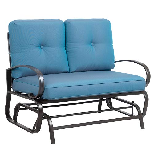 JY QAQA Loveseat Outdoor Patio Glider Rocking Bench, Porch Furniture