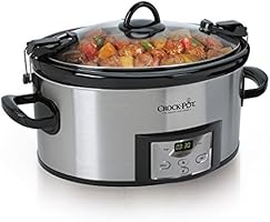 Crock-Pot 6-Quart Programmable Cook & Carry Slow Cooker with Digital Timer, Stainless Steel , SCCPVL610-S