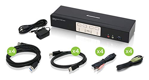 IOGEAR 4-Port DisplayPort KVMP Switch - 4K 60Hz - 2-Port USB 3.1 Hub 5Gbps - Keyboard Mouse Input - 7.1 HD Audio - Front Panel Selector - TAA Compliant - Mac/Win - GCS1934 - Thumbnail 7