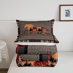 Erosebridal Horse Comforter Set,Rustic Western