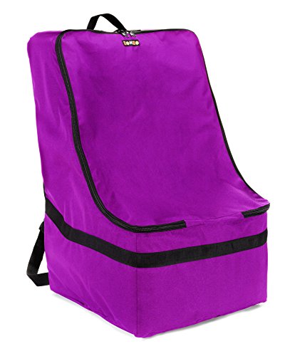 ZOHZO Car Seat Travel Bag — Adjustable, Padded Backpack for Car Seats — Car Seat Travel Tote — Save Money, Make Traveling Easier — Compatible with Most Name Brand Car Seats (Purple with Black Trim)
