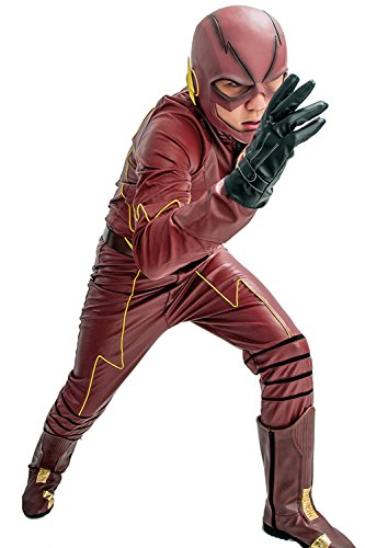 Barry Allen Costume Outfit Jumpsuit for Adult Halloween Cosplay PU