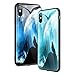 NASKY iPhone Xs max Case, Light Will Flash in with The Music,Ultra Thin Tempered Glass Smart iPhone Cover Case (Wolf)