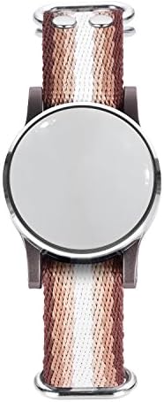 Women's fashion and safety smartwatch - one-touch: emergency siren, GPS location messaging to guardians / loved ones, capture and send pictures and voice recordings. Mirror face. Nato strap.
