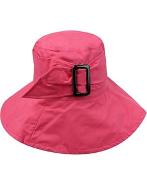 Hot Pink Wide Brim Bucket Rain Hat