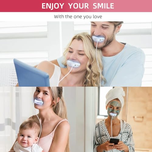 Teeth Whitening Kit - Wired LED Teeth Whitening Set with 5 x 3 ml PAP+ Gel - Direct USB Power Supply without Battery - Professional Teeth Bleaching at Home - More Effective than Whitening Strips