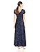 Alex Evenings Women's A-Line Rosette Sleeve Gown with Sequin Detail, Navy, 8