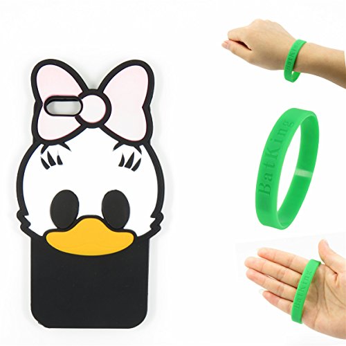 SE Case,iPhone SE Case,iPhone SE Daisy Duck Silicone Case,Bat King Fashion Cartoon Daisy Duck 3D Cute Silicon Gel Rubber Back Cover Case Skin for Apple iPhone SE(Black Daisy Duck)