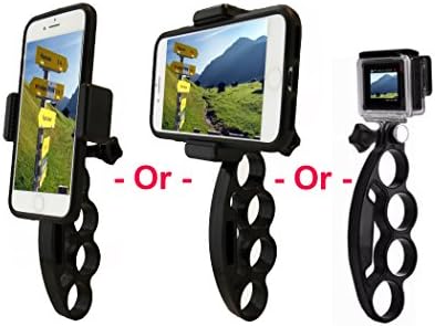 OCTO MOUNT Handheld Finger Grip Stabilizer Knuckles Mount for Cell Phone for GoPro Camera. Compatible with All Normal Sized Smartphones Including iPhone, Samsung Galaxy, Google Pixel, HTC, etc.