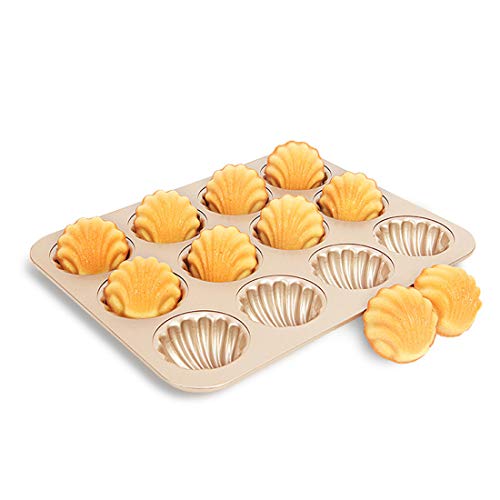 UniM 12 Cavity Financier Madeleine Seashell Shaped Baking Pan Nonstick Cake Mold Kitchen Biscuit Bakeware - Thumbnail 3