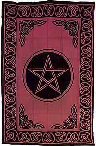 Pentacle Tapestry Red &amp; Black 72" x 108"