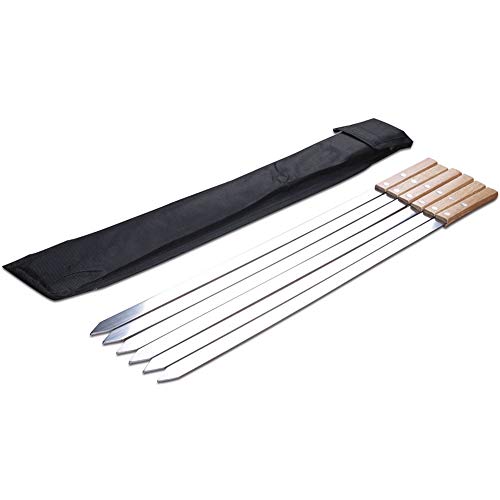 XL-Skewer 23 X 5/8 Inch Stainless Steel Shish Kabob Skewers with Bag, Set of 6