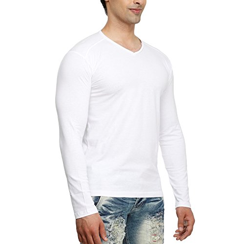 tees collection men's cotton v-neck full sleeves t-shirt