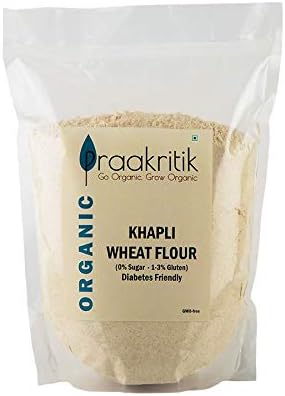 Praakritik (Mumbai) Organic Khapli Atta, All purpose Khapli Wheat Flour Atta, Indian Roti Flour Mix- 1 kg