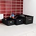 BINO | Plastic Basket, Large - Black | 3 Pack | THE STABLE COLLECTION | Multi-Use Storage Basket | Rectangular Cabinet Organizer | Home & Office Storage Organizer | Baskets for Bathroom Organizing