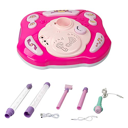 SAOCOOL Kids Microphone, Rechargeable Kids Karaoke Machine, Toddler Microphone Music Toy Set with Colored Lights Flashing & Adjustable Stand for Children Over 3 Years Old - Thumbnail 2