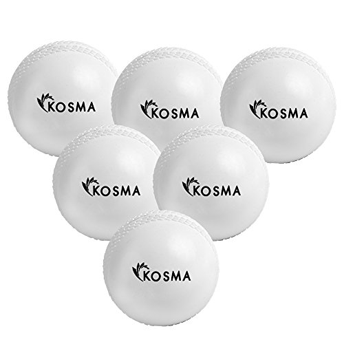 Kosma Set of 6 Wind Ball Cricket Ball | Soft Training Balls | Sports & Outdoors (white)