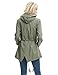 Cekaso Women's Anorak Jacket Lightweight Drawstring Hooded Military Parka Coat, Army Green, TagsizeXL=USsize10-12