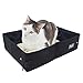 Petsfit Upgrade Travel Portable Cat Litter Box for for Medium Cats & Kitties,Leak-Proof, Lightweight, Foldable (Black（Without lid）, 15.5