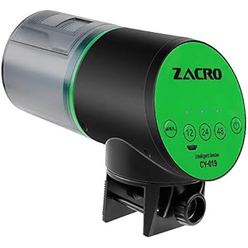 Zacro Automatic Fish Feeder - USB Rechargeable Timer Fish Feeder for Aquarium or Fish Tank,Vacation & Weekend Fish Food Dispenser