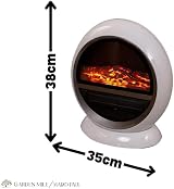 Marco Paul 1500W White Freestanding Electric Fireplace Heater with LED Flame view 2