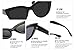 UV Protection Cat Eye Sunglasses,Mirrored Flat Lens Women Fashion Glasses (Matte Black-gray)