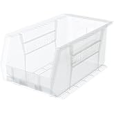 Akro-Mils 30240 AkroBins Plastic Storage Bins, Space-Saving Stackable Bins for Garage, Pantry, Craft Organization, 15-Inch x 8-Inch x 7-Inch, Clear, 12-Pack