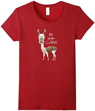 Women's No Prob-LLAMA Shirts LLama T Shirt Large Cranberry
