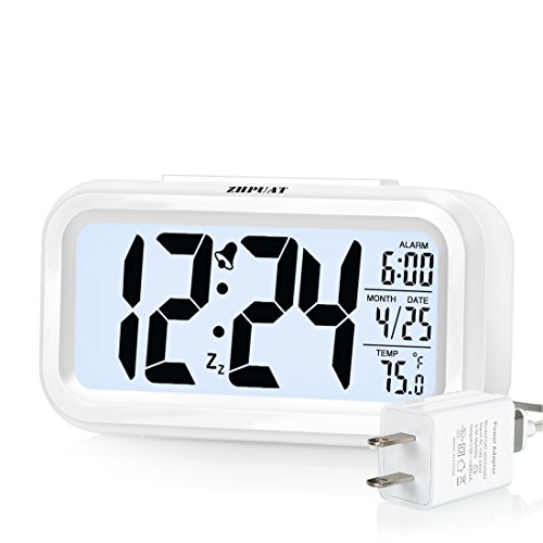  ZHPUAT 4.6" Smart Backlight Alarm Clock with Dimmer, Both 