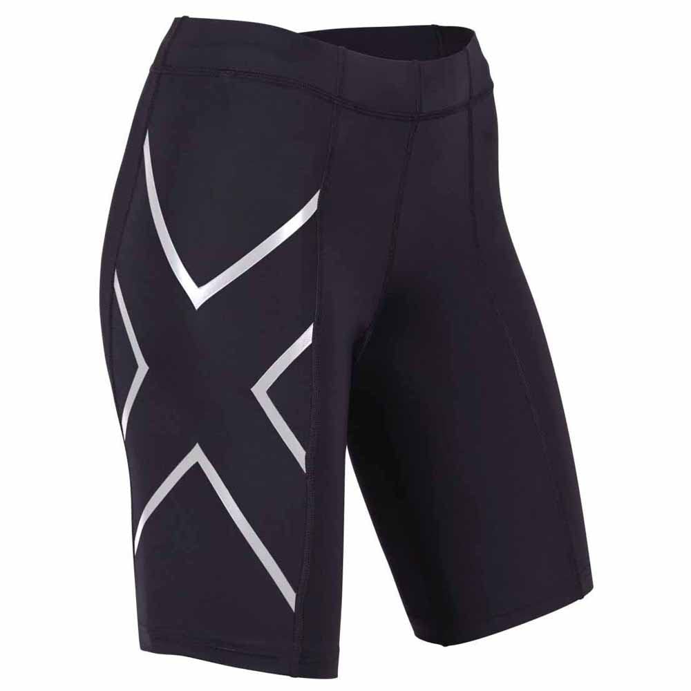 2XU Women's Core Compression Shorts, Black/Silver, M UK