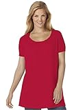 Women's Plus Size Shirred A-Line Tunic Classic Red,2X